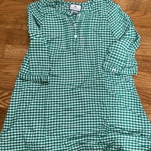 Petite Plume Girls Green Gingham Nightgown - Size 6